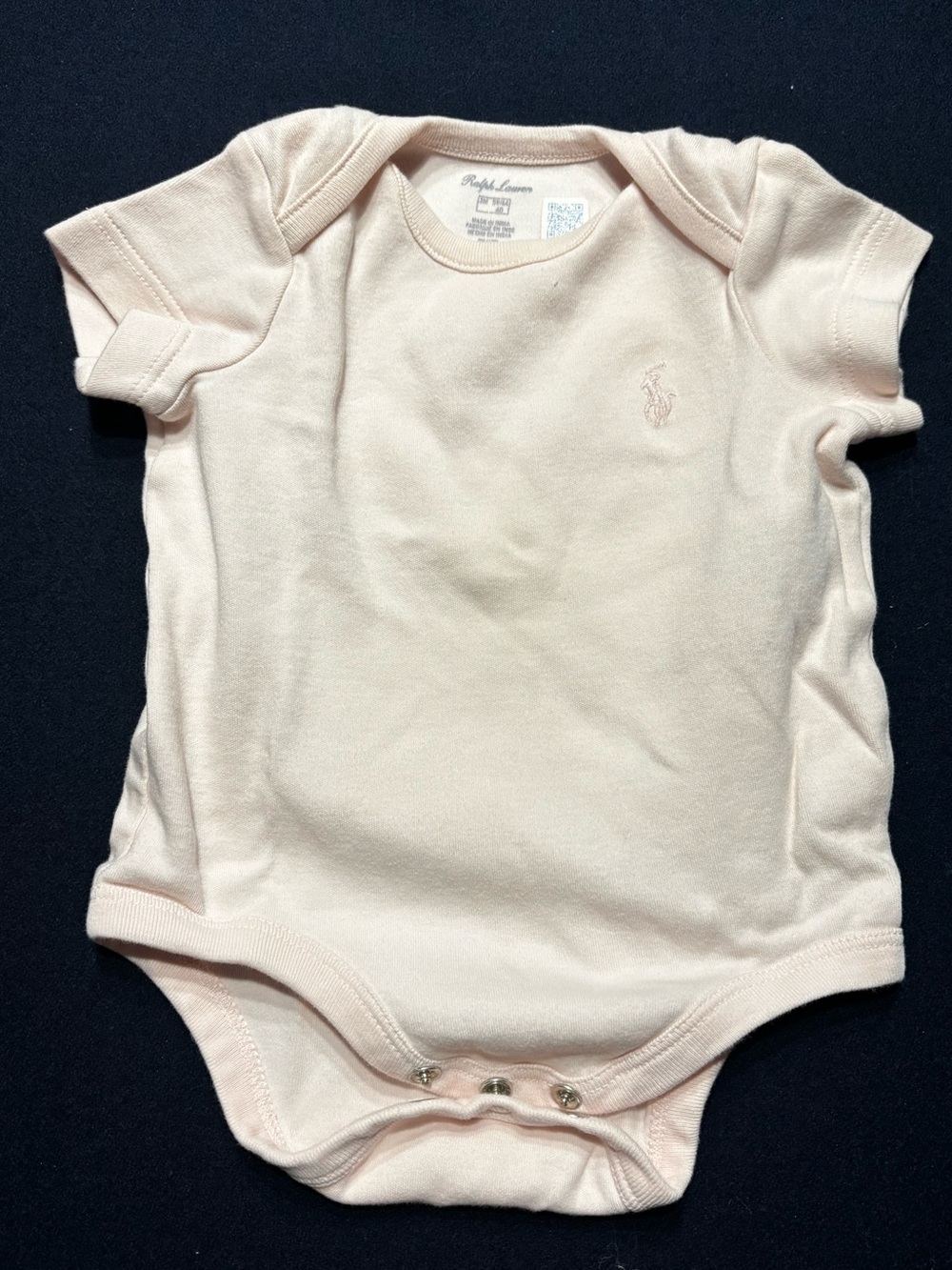 Ralph Lauren Baby Pink Cotton One-Piece Bodysuit 0-3M